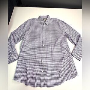 Denver Hayes Men's Checkered Plaid Shirt - Purple and White